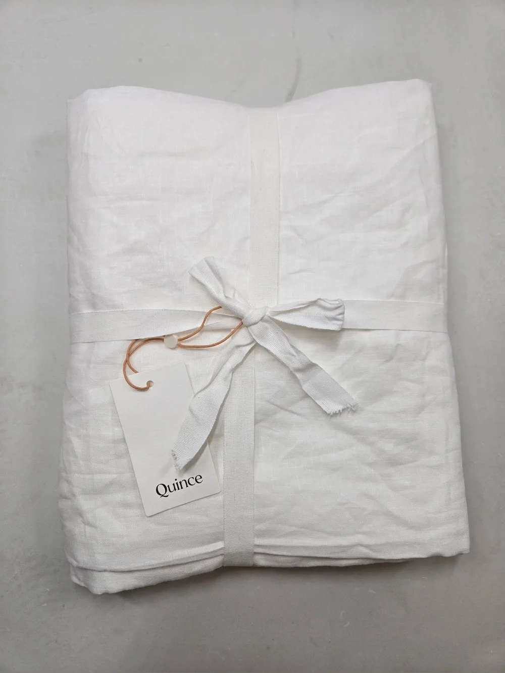 NWT QUINCE Set Of 2 48x84 European Linen Sheer Curtains White 0506
